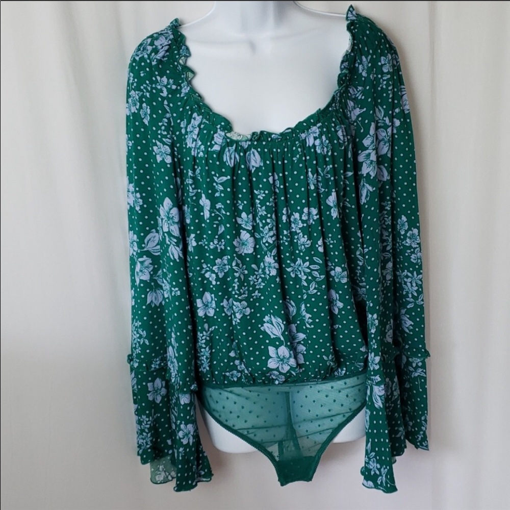 NWT Free People Emerald Combo Bodysuit Size Medium